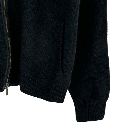 *Magaschoni Man Large Black Acrylic/Polyester/Wool/Nylon/Span Full Zip Sweater - Picture 7 of 10